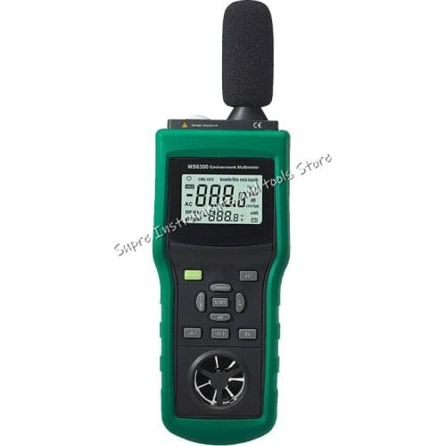 MASTECH MS6300 Multifunction Environment Meter Temperature Humidity Sound Level Air Flow Meter illuminometer Anemometer