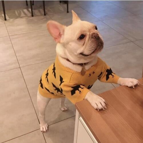 French Bulldog Clothes Winter Dog Sweater Coat Knit Apparel Pug Clothing Dropshipping Poodle Pomeranian Schnauzer Pet Outfit