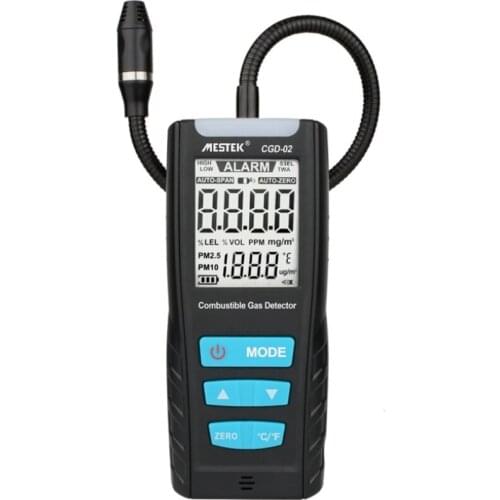 MESTEK LCD Gas Analyzer Meter Combustible Gas Sensor Detector Air Monitor Gas Leak Detector with Sound Shock Alarm,CGD02