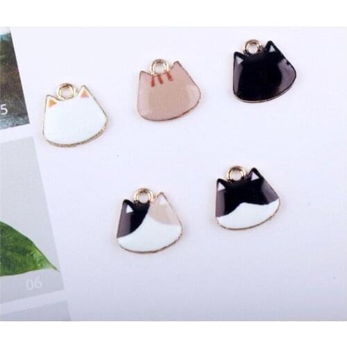 Delicate Cat Head Pendant Cute Animal Gold Korean Charms Elegant DIY Accessories For Handmade Women Jewelry Necklace Bracelets