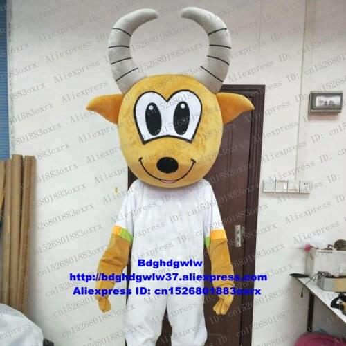 Brown Antelope Gazelle Goat Sheep Mascot Costume Adult Cartoon Character Outfit Suit Grand Opening Good-looking Nice zx1927