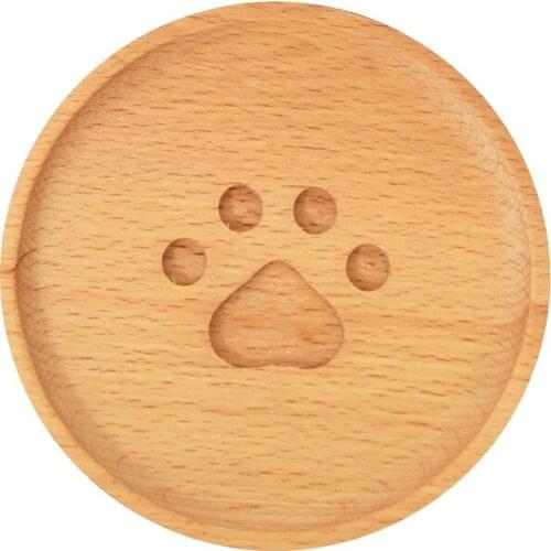 Japanese Style Creative Bear Paw Coaster Mug Teacup Coffee Cup Potholder Custom Beech Wood Coaster for Wholesale Drop Shipping