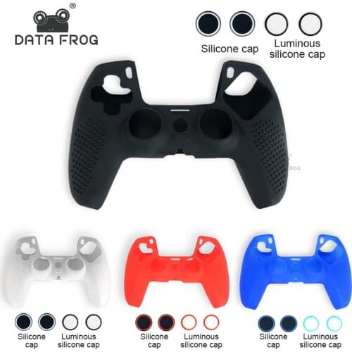 Data Frog Soft Silicone Protective Cover For Playstation 5 Controller Joystick Protection Case For PS5 Gamepad With Luminous Cap
