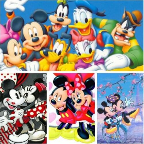 5d Diy Full Diamond Painting Square Cartoon Mickey Rhinestones Cross Stitch Kits Diamond Embroidery Mosaic Home Decor Gift