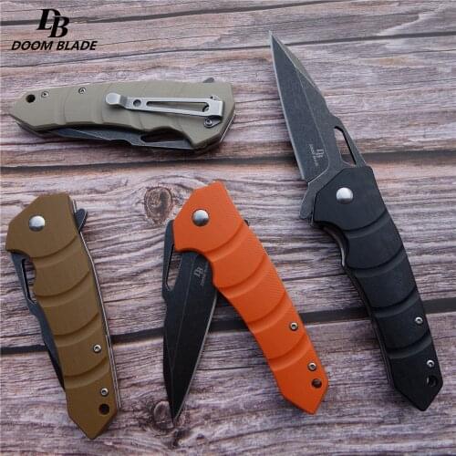 7.9" FH11 60-61HRC Knives Military Folding Knife G10 Handle D2 Blade 4 Color Camping Tactical Knifes Hunting Tools