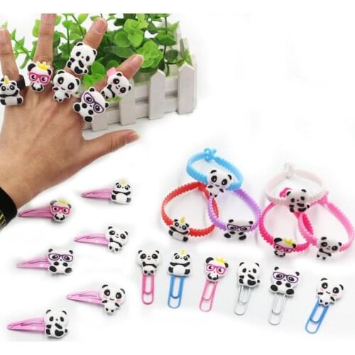 Omilut Panda Gift Favors For Kids Birthday Party Decoration Panda Baby Shower Boy Latex Ring Bracelet Supplies