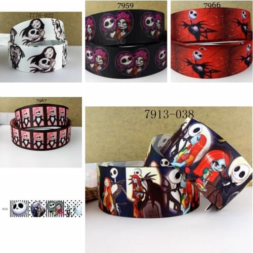 Wholesale ribbon 50 yard per size halloween printed ribbon 7966