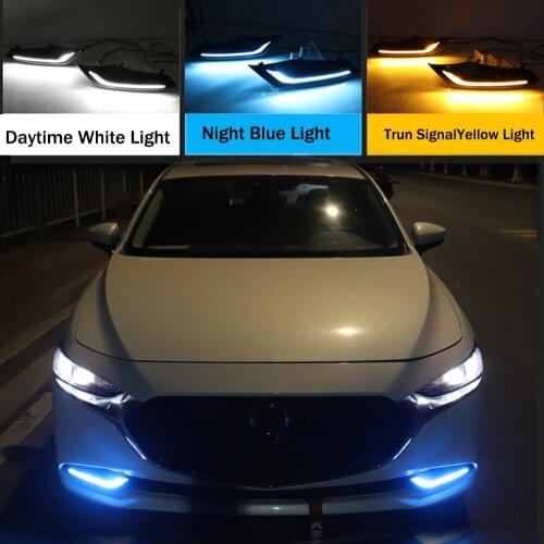 A Pair Foglight LED Light Daytime Running Lights Turn Signal Light Function For Mazda 3 Onxeira 2019 2020 Car Modification