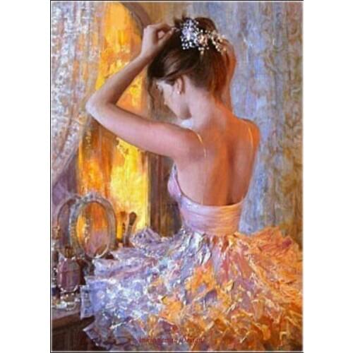 Counted Cross Stitch Kits Needlework Embroidery - Crafts 14 ct Aida DMC Color DIY Arts Handmade Home Decor - Ballerinas Back 2