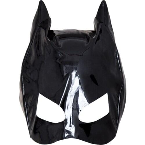 Sexy Mask Exotic Accessories Black Fetish Slave Latex patent leather BDSM Bondage Restraints Sex Toys for Cat Women Masks