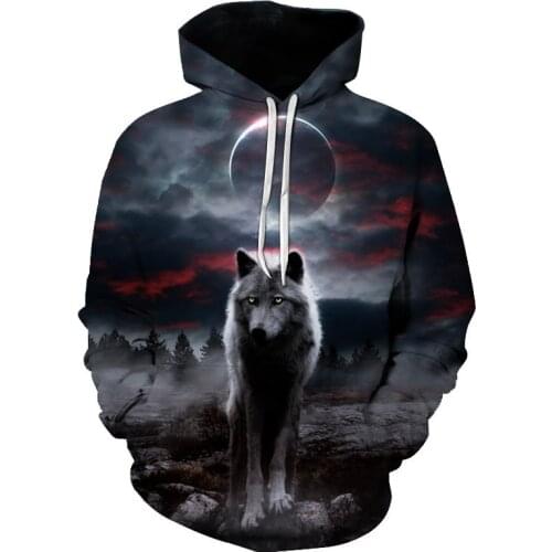 Wolf Printed Hoodies Men 3d Hoodies Brand Sweatshirts Boy Jackets Quality Pullover Fashion Tracksuits Animal Streetwear Out Coat