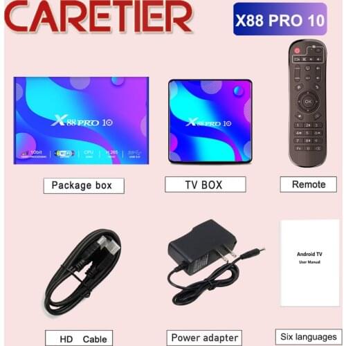 20pcs Android 10.0 TV Box X88 PRO 10 TVBOX RK3318 4K Google Store Netflix Youtube Max 4GB RAM 64GB ROM Android 10 Set Top Box