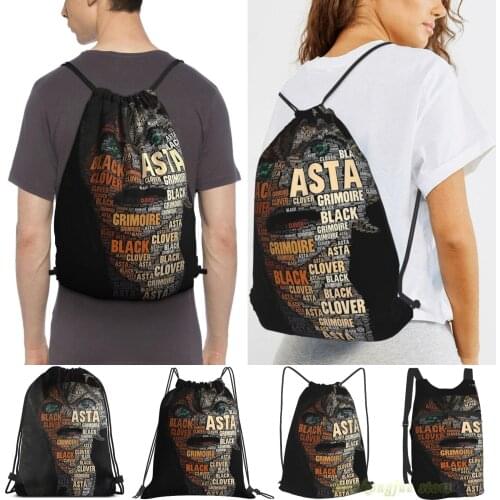 Unisex Drawstring Bags Asta - Black Clover Women Drawstring Backpacks Men Outdoor Travel Backpacks Training Fitness Bag