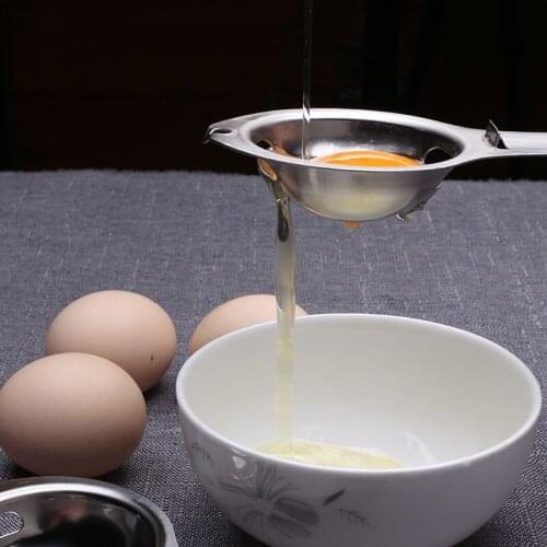 Egg Divider Stainless Steel Egg White Separator Tools Yolk Filter Gadgets With Long Handle Home Baking Egg Tool Kitchen Gadgets