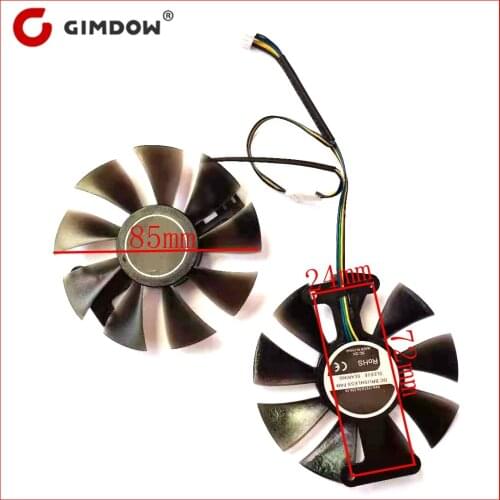 GA91S2U GeForce GTX950 GTX960 GTX1060 85mm 4pin 72x24mm For Radeon Red Dragon AX RX 470 RX480 RX 580 graphics card fan
