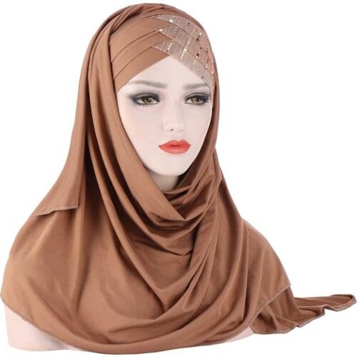 Milk silk Vintage forehead bright silk and milk silk scarf and hat two-piece Malaysian Muslim ladies Dubai Tradition Style