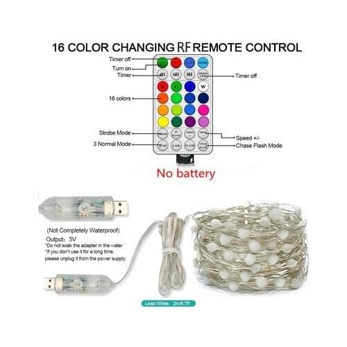 LED String Light RGB 5M/10M/20M Waterproof LED USB 5V 12 Mode Remote Control Lights Fairy Garlands Wedding Christmas Decor Lamps