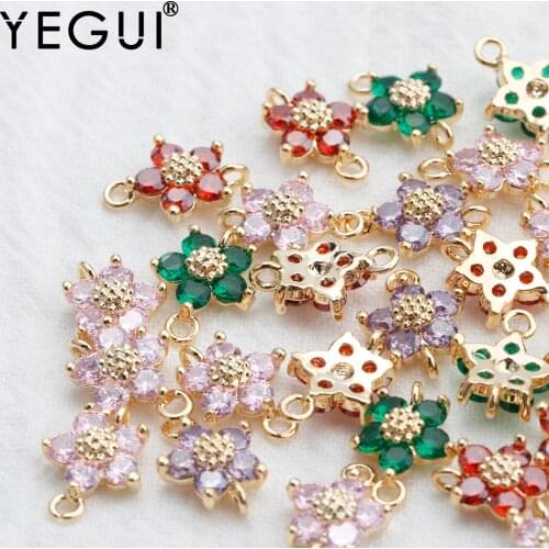 YEGUI M851,jewelry accessories,18k gold plated,0.3 microns,diy pendant,hand made,zircon,jewelry making,diy earrings,20pcs/lot