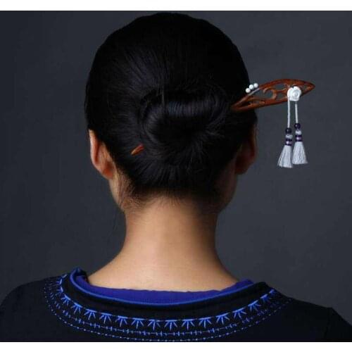 Women Ladies Vintage Wooden Hair Stick Hair Pin Red Sandalwood Wood Pin Hair Accessory Findings
