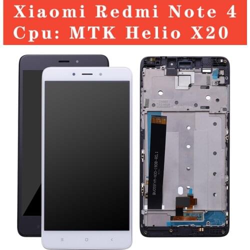 MTK Helio X20 / Snapdragon 625 Global 32GB/64GB LCD Display Touch Screen Digitizer Assembly + frame For Xiaomi Redmi Note 4 4X
