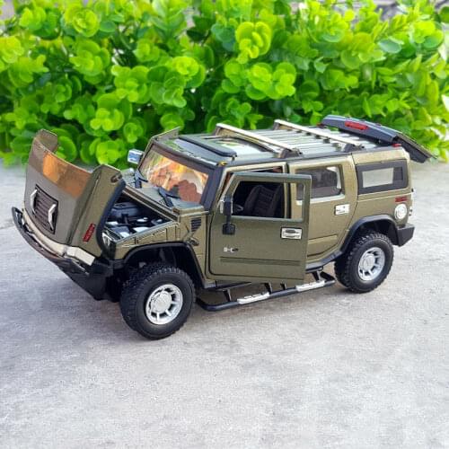 1:24 HUMMER H2 Alloy Car Model Diecasts Off-road Vehicles Car Toy Collection High Simulation Metal Model Car Childrens Toy Gift