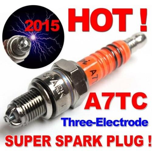 1Pc Spark Plug A7TC A7TJC 3 Electrode GY6 50cc-125cc Moped Scooter ATV Quads