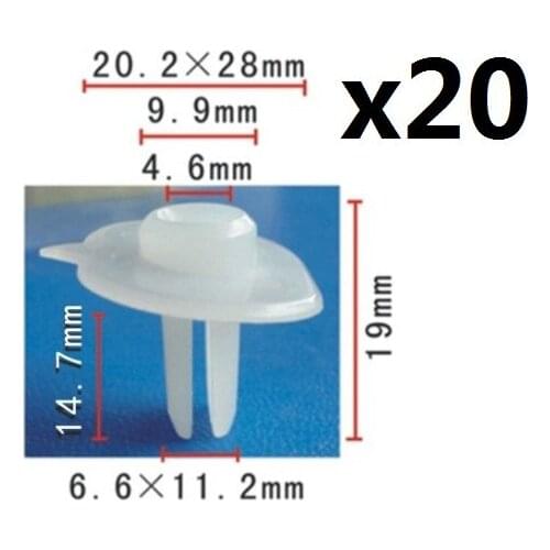 20pcs Nylon Fit Acura For Honda # 71144-SR3-A00 Bumper Side Grommet Clip Fastener