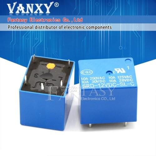 5PCS/LOT Relay SRD-12VDC-SL-C SRD-12VDC-SL SRD-12VDC SRD-12V relays 5PINS 12V DC High Quality