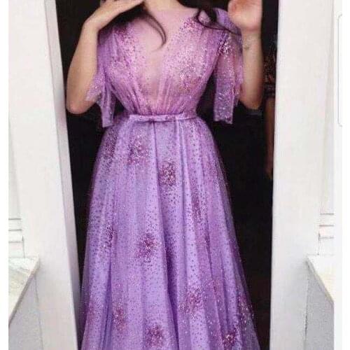 5 yards new dobby bzh03 color 6 # light purple mesh tulle lace fabric for sawing wedding dress