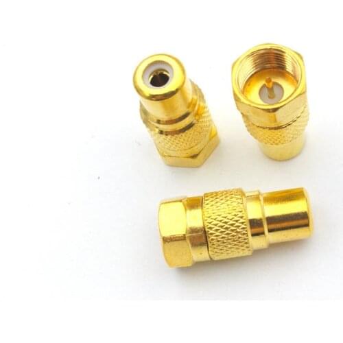 50pcs/100PCS Gold plated copper TV Male Plug TO RCA Female Jack Coax/Coaxial cord connector