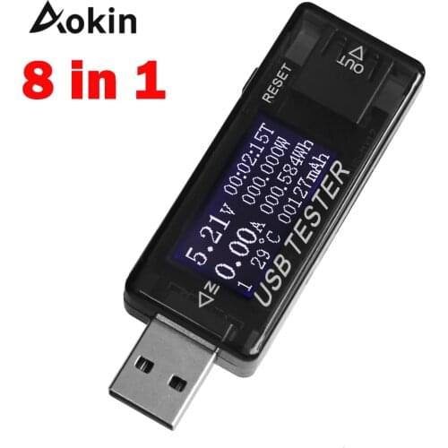 8 in1 4-30 QC 2.0 3.0 V. USB capacity current test voltage of the electric energy meter of the monitor voltimeter 40% off