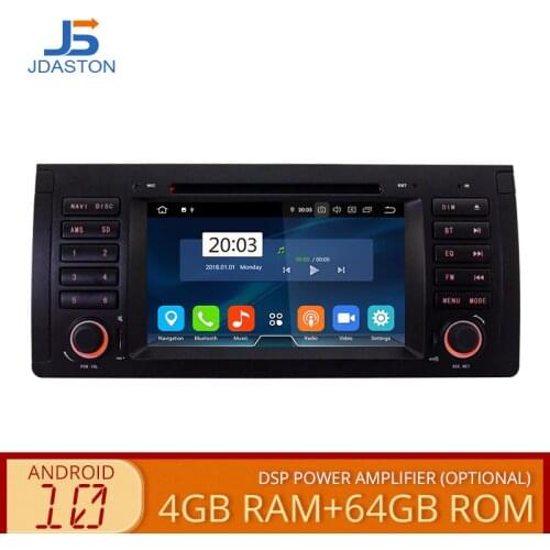 JDASTON Android 10.0 Car multimedia player For BMW X5 M5 E39 E53 GPS Navigation 1 Din Car Radio Stereo WIFI AutoAudio Canbus