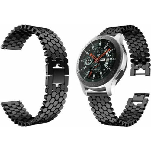 46mm Alloy Metal Watch Bracelet Band Strap Wristband For Samsung Galaxy Watch Black Silver