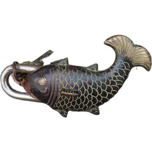 Design lock decoration of Chinese bronze lock carp