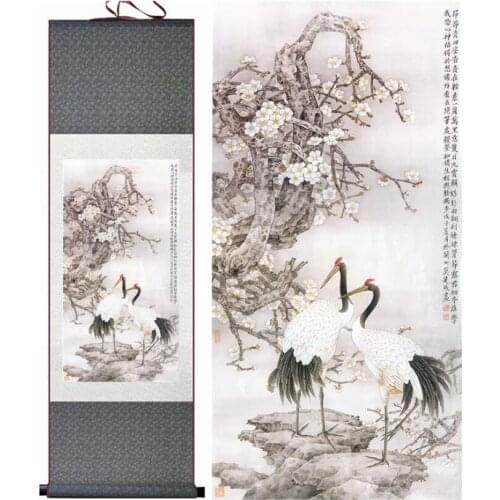 Crane painting Chinese Art Painting Home Office Decoration Chinese scroll painting crane paintingPrinted painting