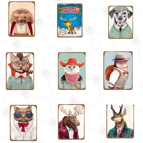 Creative Animal Poultry Shabby Chic Metal Tin Sign Vintage Home Pub Club Retro Metal Wall Painting Art Pet Shop Decoration