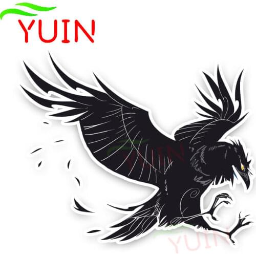 Personality Coolest Crow Car Sticker Fashion Motorcycle Accessories PVC Bumper Decoration Waterproof High Quality Decal 16*13cm