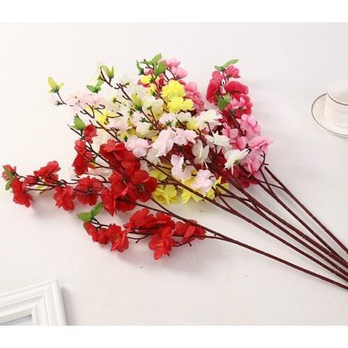Hot sale 10pcs artificial flower Pretty Silk Fake Flowers Plum Blossom Wedding Bouquet Party Decor Artificial Potted Fake Flower
