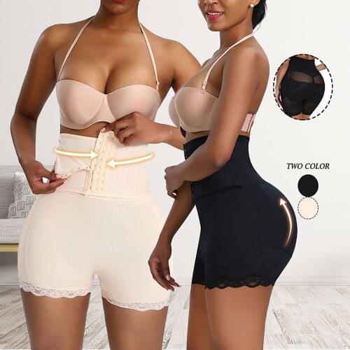 Minifaceminigirl Women Padded Shapewear High Waist Tummy Control Waist Trainer Slimming Body Shaper Butt Lifter Panties