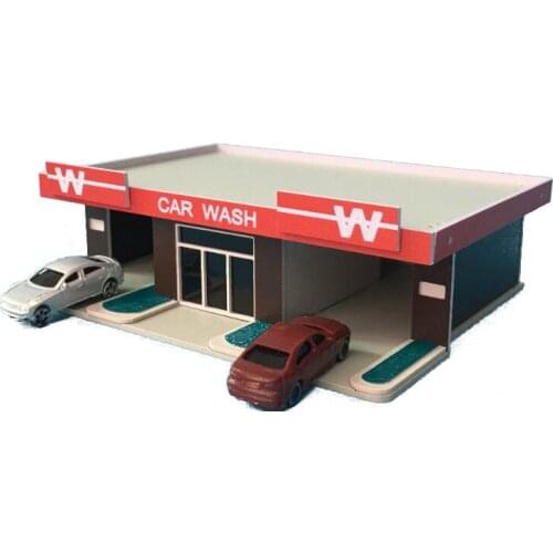 1/150 1/144n Scale Plastic Building Model Train Scene Car Wash Shop Room Assembly Building