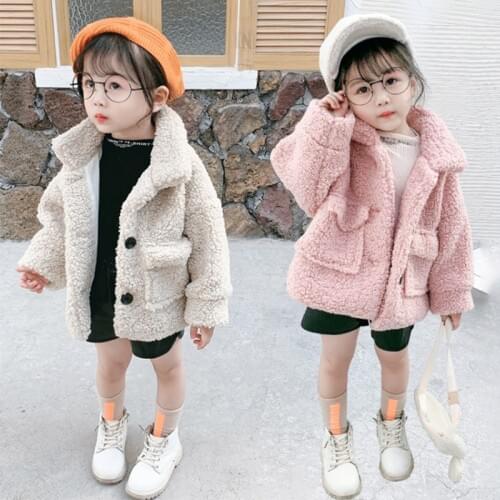 Fashion Baby Girl Boy Winter Jacket Thick Lamb Wool Infant Toddler Child Warm Sheep Like Coat Baby Outwear Cotton 1-8Y