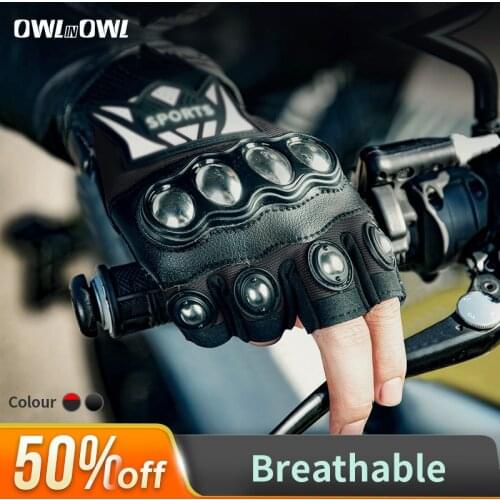 Motorcycle Fingerless Gloves For Men Women Moto Glove Racing Riding Half Finger Red Gloves Unisex Summer Guantes Motocross