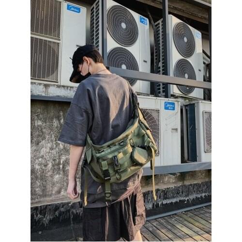 Men Messenger Bag Street Trendy Tactical Shoulder Bags Detachable Military Hip Hop Streetwear Bag Large Capacity Crossbody Bag