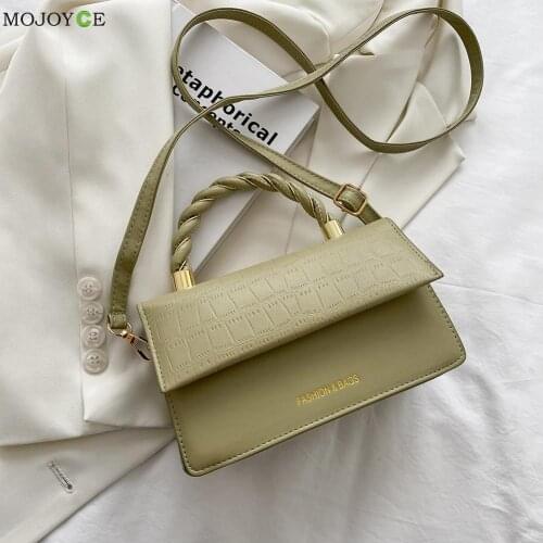 New Women Designer Handbag Vintage Women PU Leather Soft Stone Pattern Pure Color Small Shoulder Messenger Bag