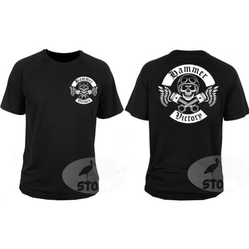 2017 Newest Mens 100% Cotton Cool Funny T Shirt T-shirt Hammer Cruiser Chopper Motorcycle Rockers Top Tees