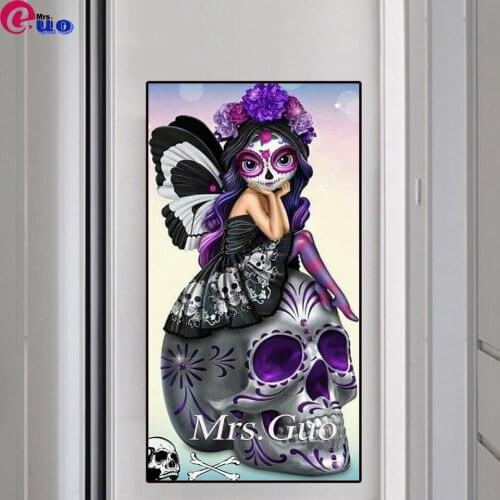 New Arrival Full Round Square Drill 5D Diy Diamond Painting Skull Fairy Embroidery Cross Stitch Mosaic Handicraft Art Hobby Gift