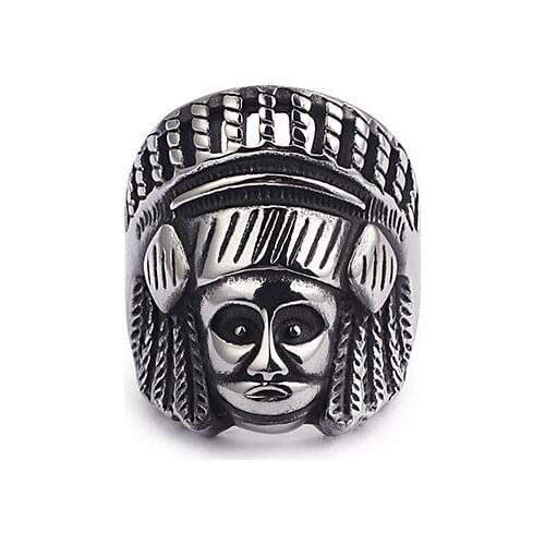 New jewelry titanium steel portrait ring domineering retro punk wind stainless steel skull ring