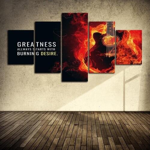 No Frame Burning Desire Guitar Poster Wall Art Print Canvas Painting Nordic Posters and Prints Wall Pictures Home Decor