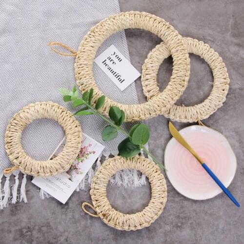 Japanese Style Handmade Straw Woven Corn Husk Kitchen Heat Insulation Anti-scalding Placemat Dish Pan Mat Insulated Pan Pad