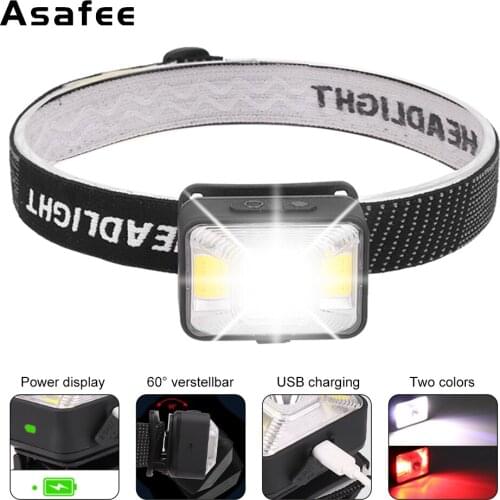 Portable White Red Light COB LED Torch Emergency Head Lamp Outdoor Camping Hunting Light Headlight Head Torch
